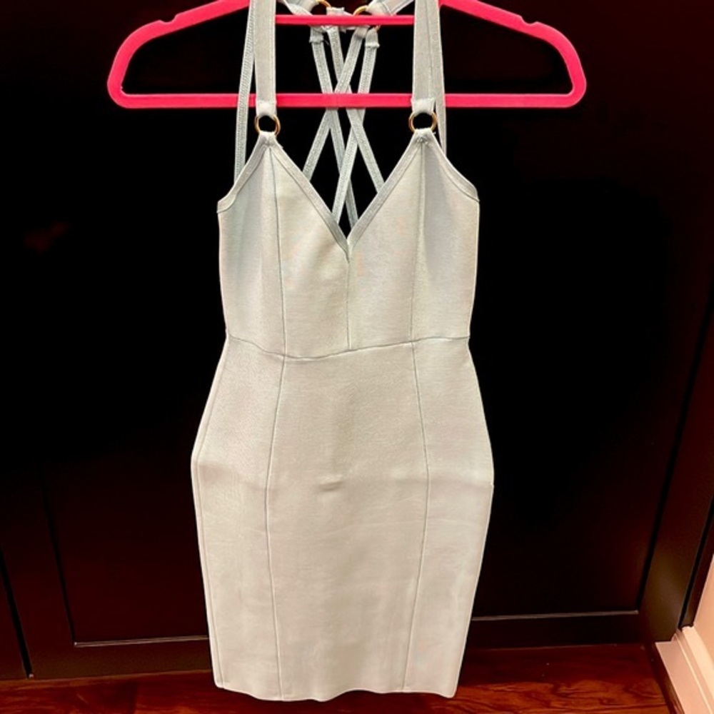 House of CB baby blue bandage dress
